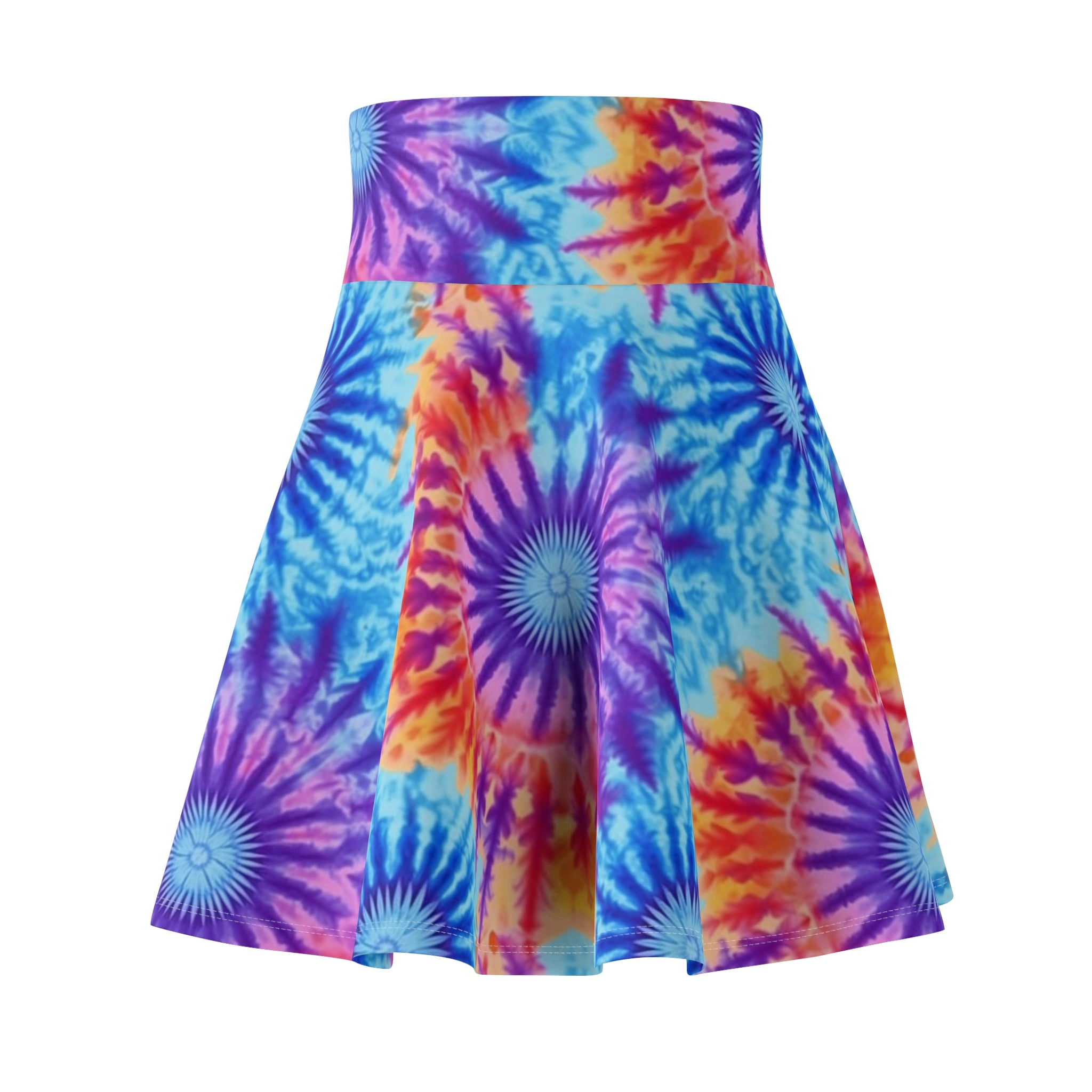 Women's Skater Skirt (AOP) (Tie Dye) - Seamless Tie-Dye Designs 01