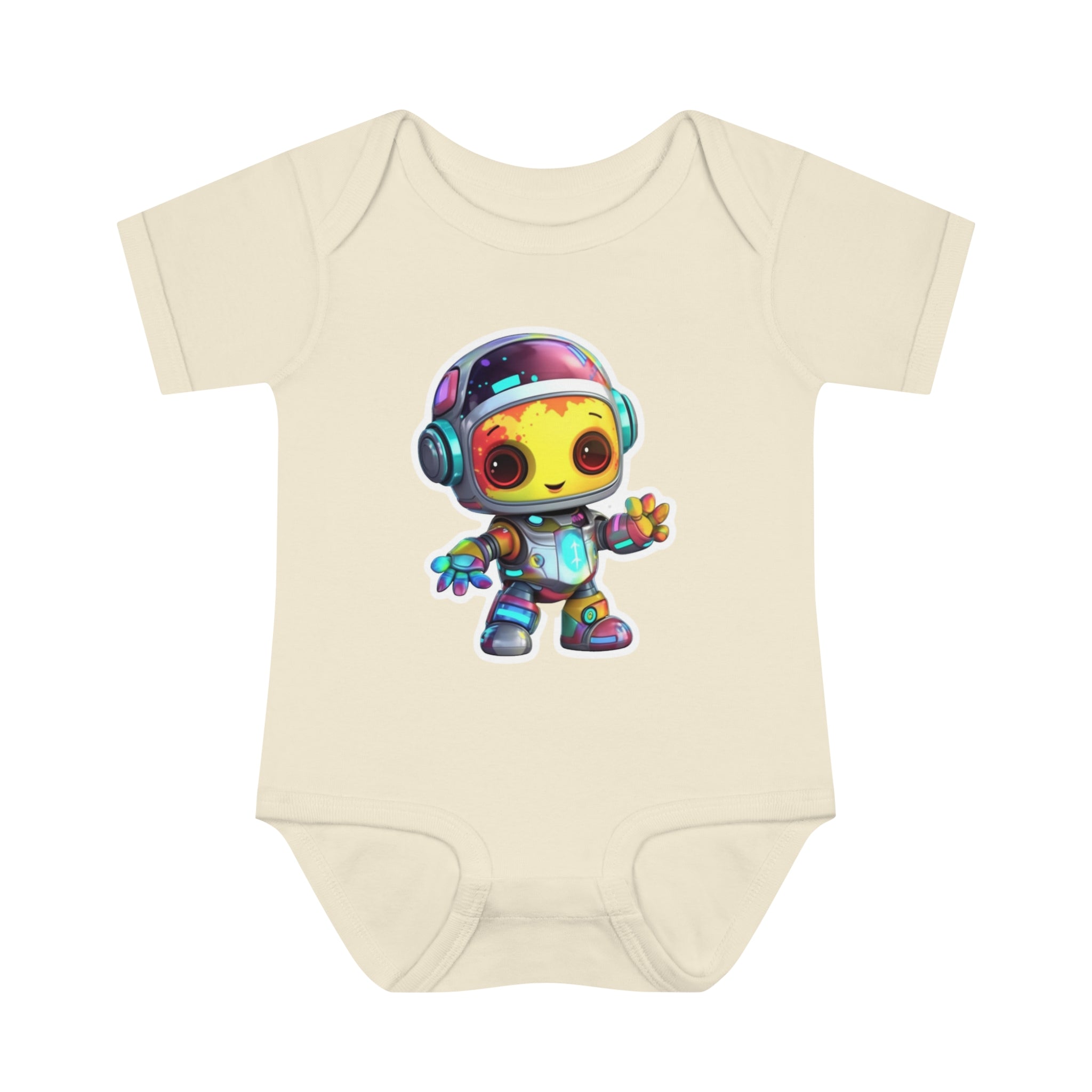 Infant Baby Rib Bodysuit - Comet, Robot Pop Art 09