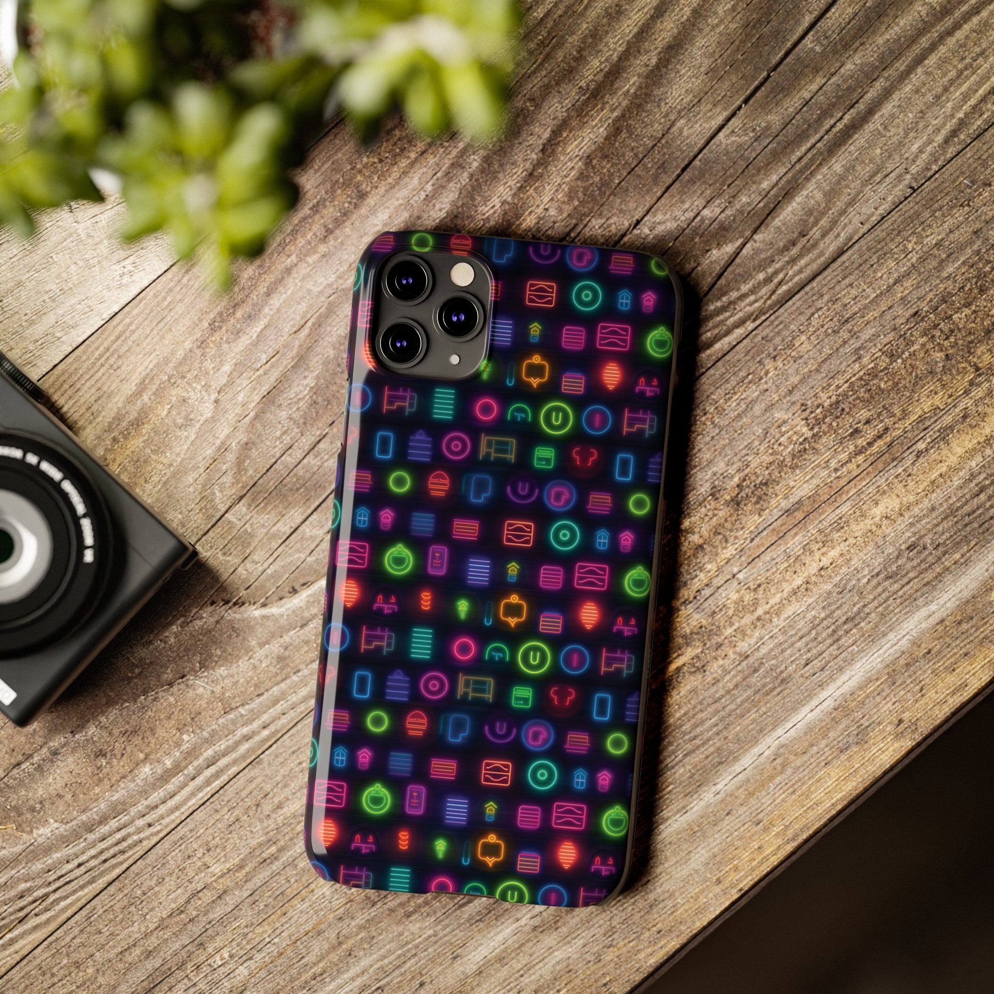 Slim Phone Cases (AOP) - Seamless Neon Designs 02