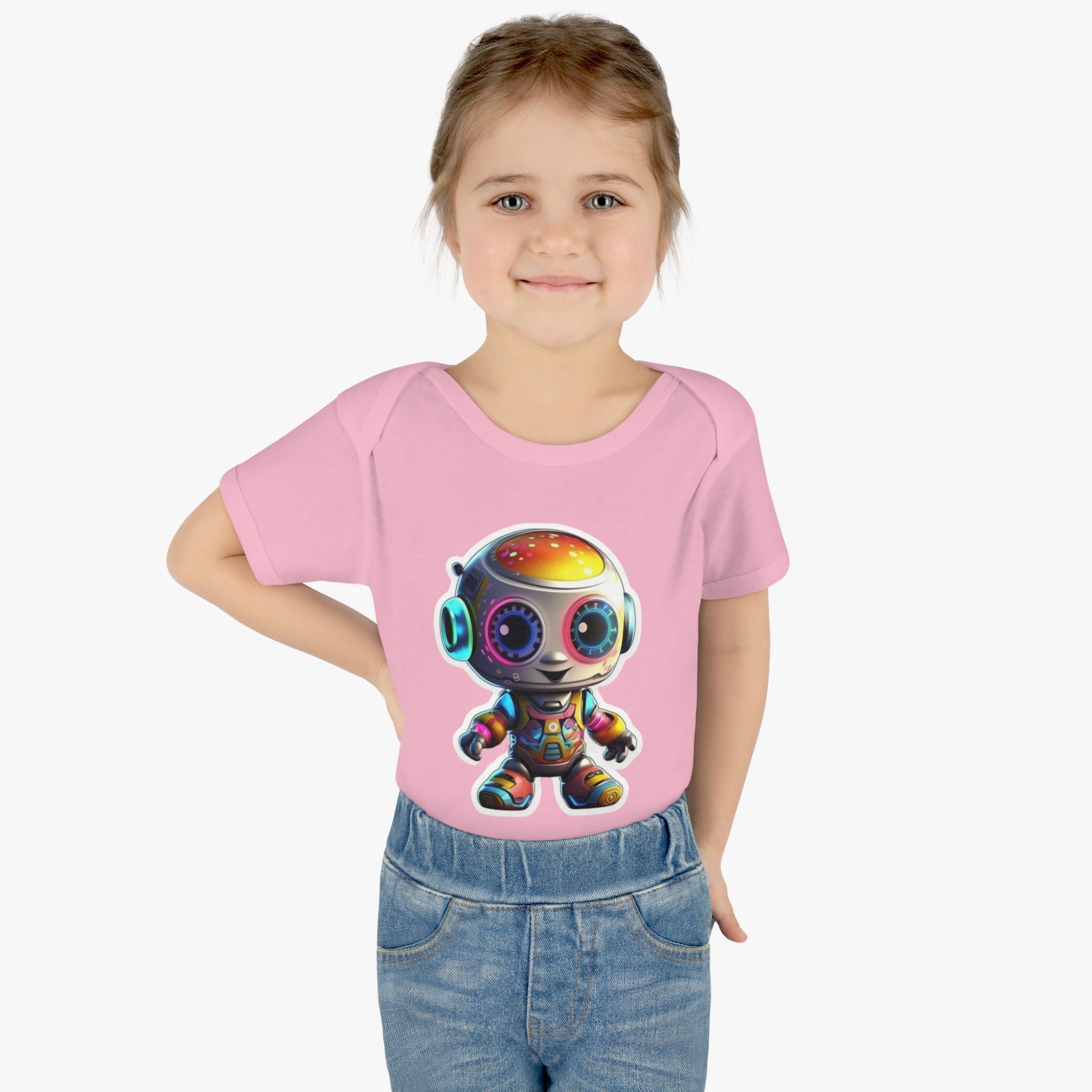 Infant Baby Rib Bodysuit - Circuit, Robot Pop Art 08