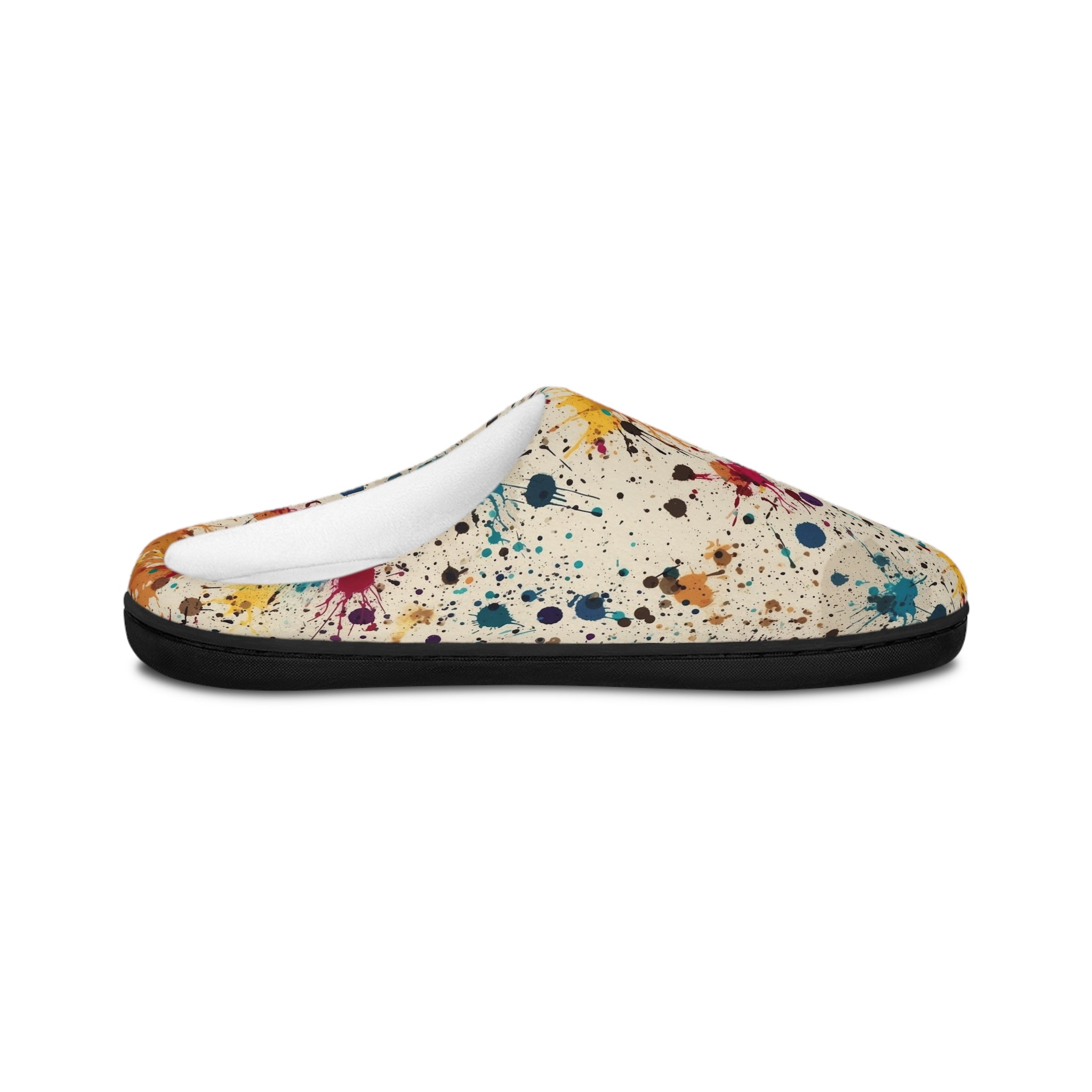 Men's Indoor Slippers (AOP) - Seamless Color Splatter Design 06