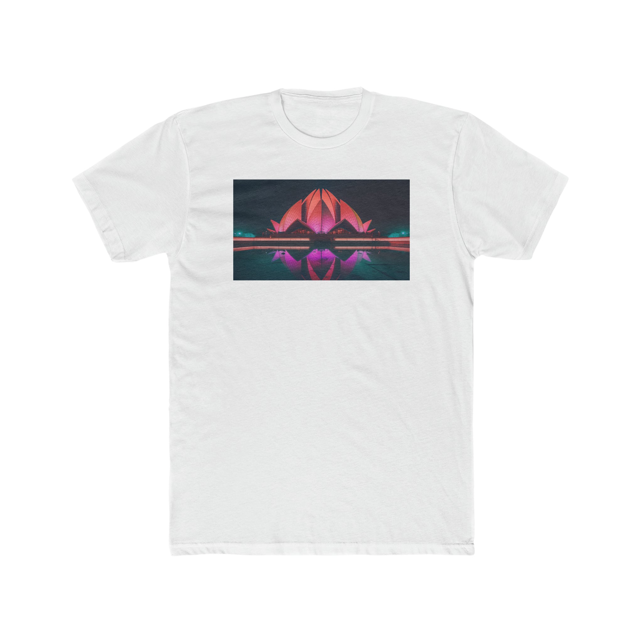 Men's Cotton Crew Tee - Fantasy Art - Lotus Temple