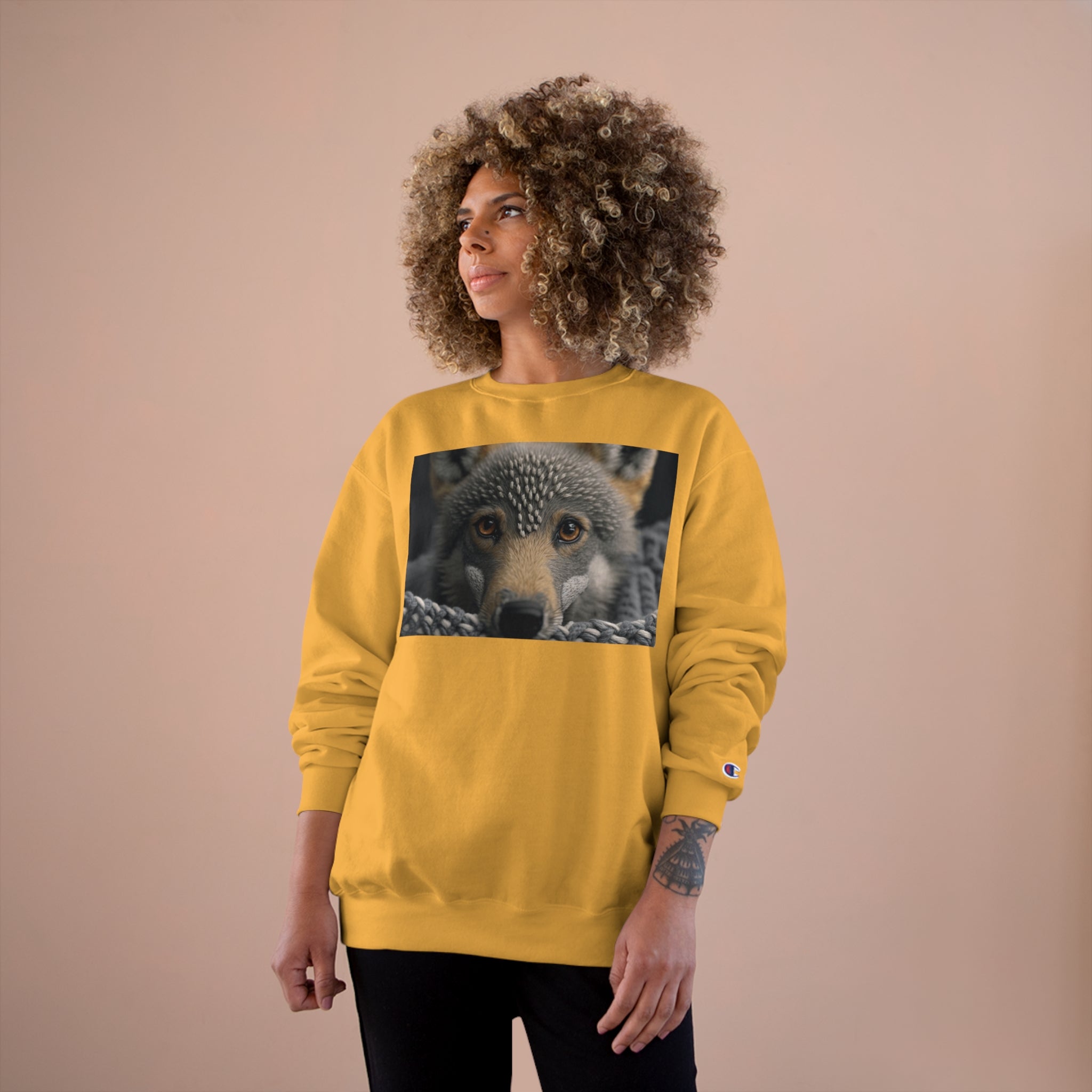 Champion Sweatshirt - Knit Animals, Wolf Pup