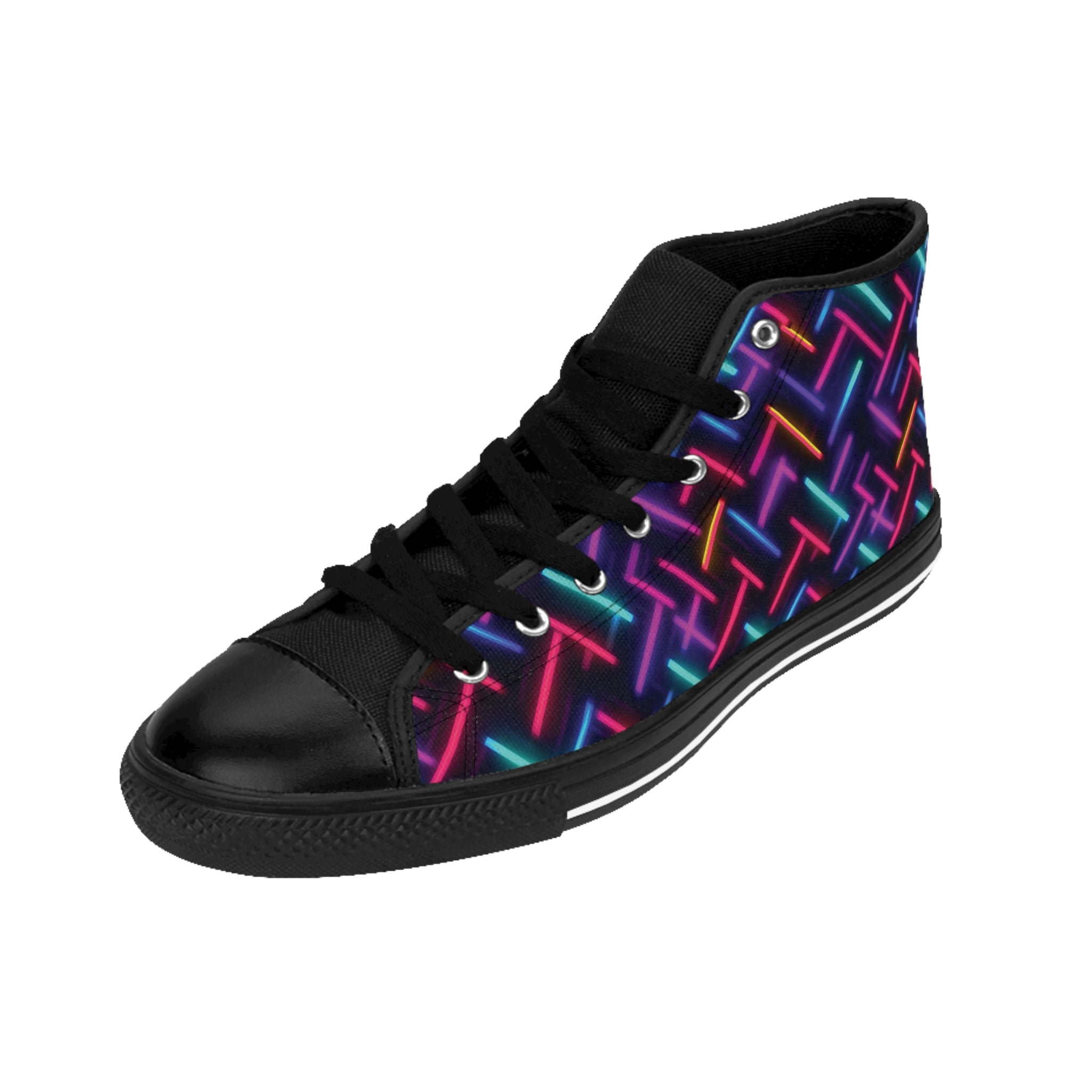 Men's Classic Sneakers (AOP) - Seamless Vibrant Neon Designs 05