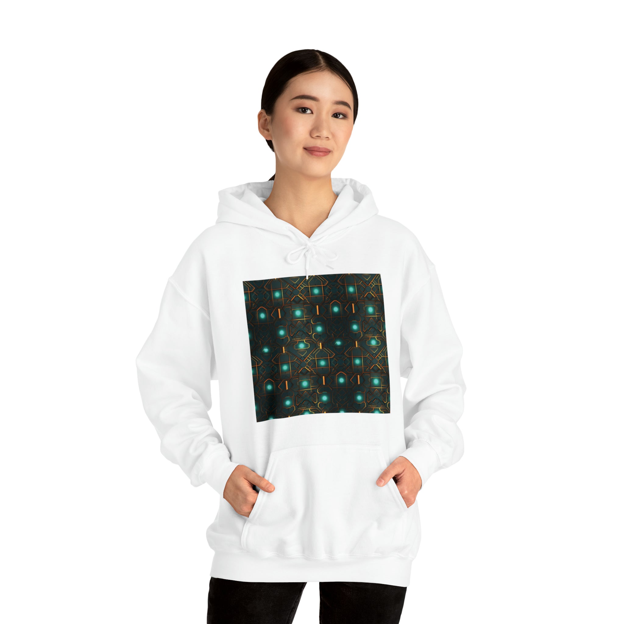 Unisex Heavy Blend™ Hooded Sweatshirt - Abstract Neon Designs 09