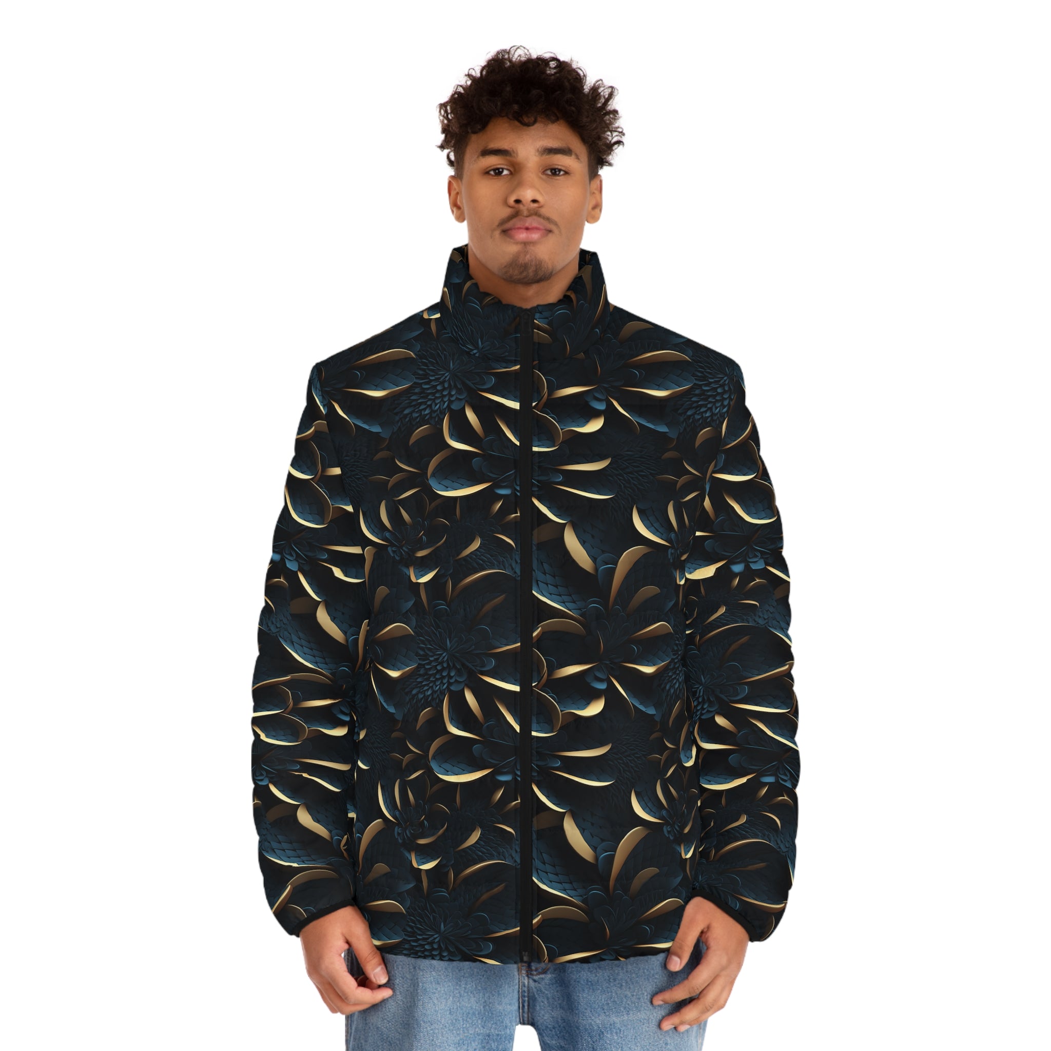 Men's Puffer Jacket (AOP) - Abstract Designs 16