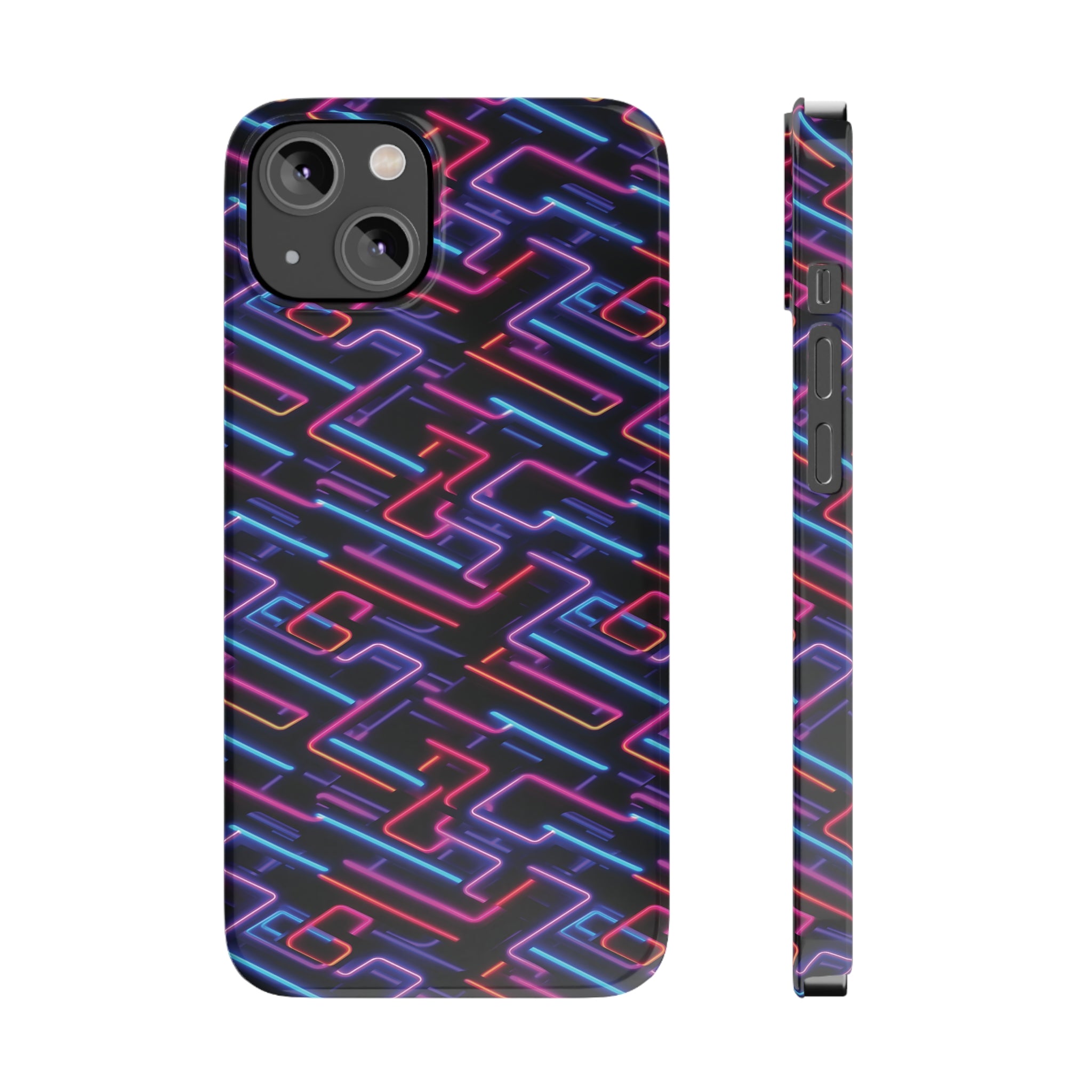Slim Phone Cases (AOP) - Seamless Neon Designs 01