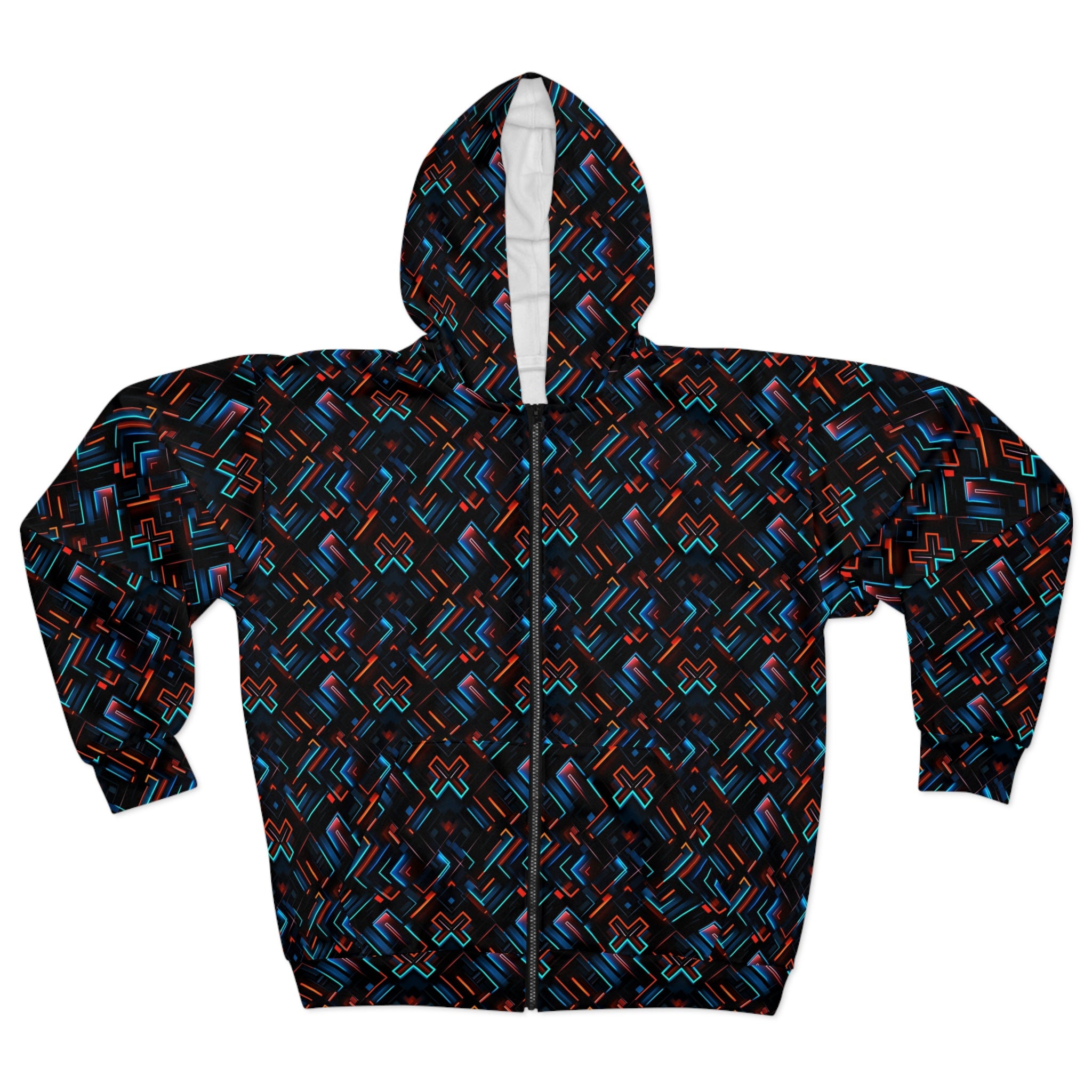 Unisex Zip Hoodie (AOP) - Vibrant Designs 06