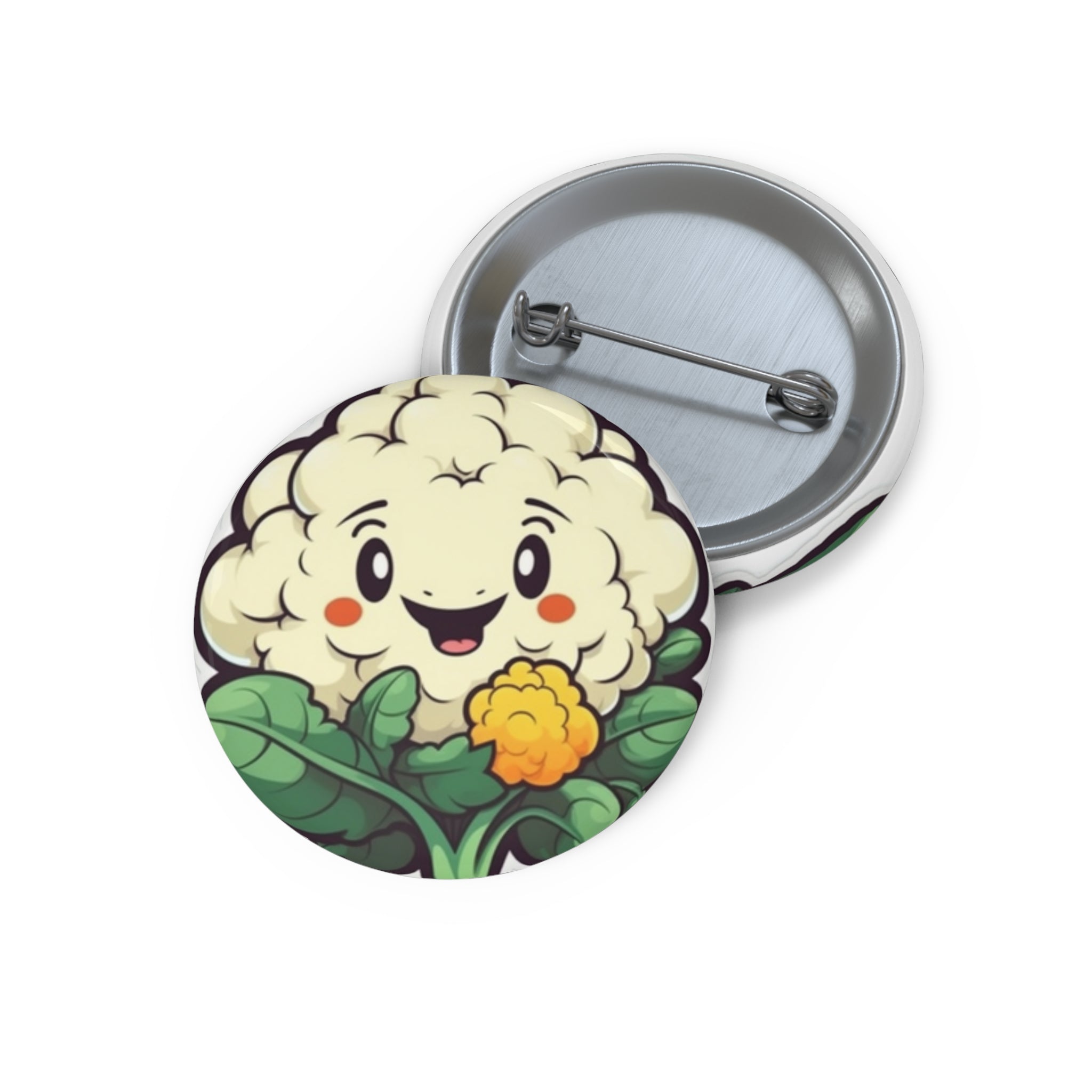 Custom Pin Buttons - Cauliflower