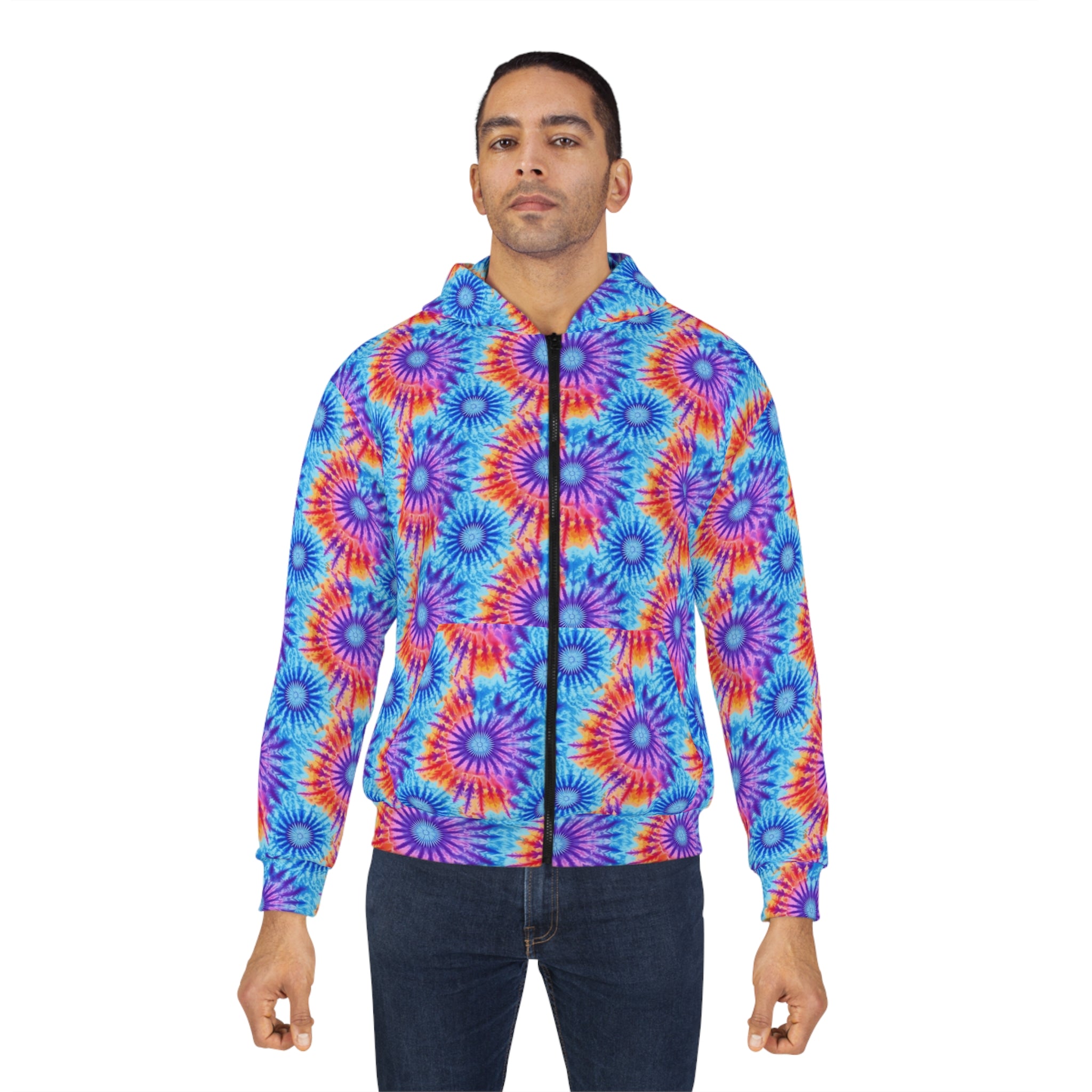 Unisex Zip Hoodie (AOP) - Tie Dye Designs 01