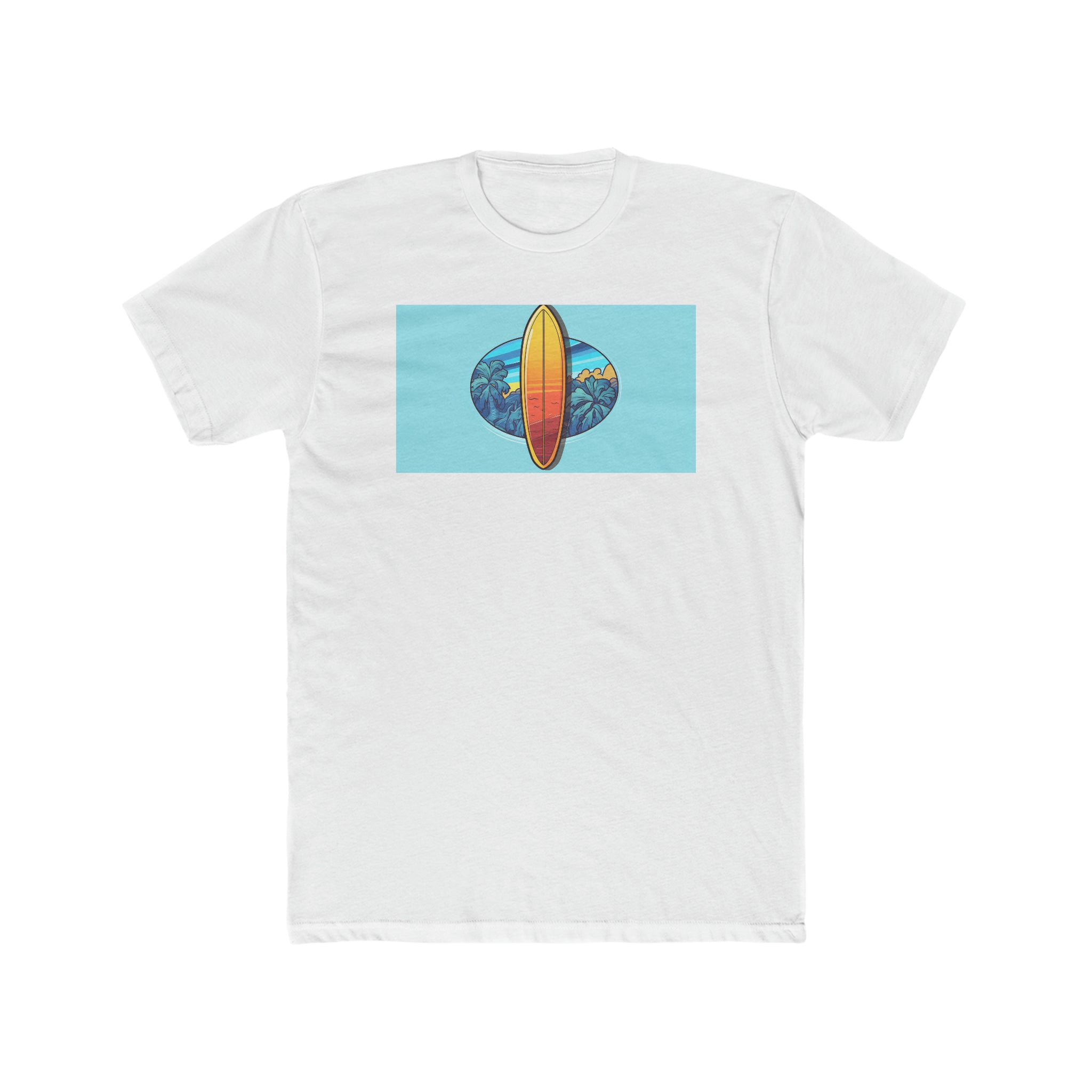 Men's Cotton Crew Tee - Pop Art - Surfboard 01