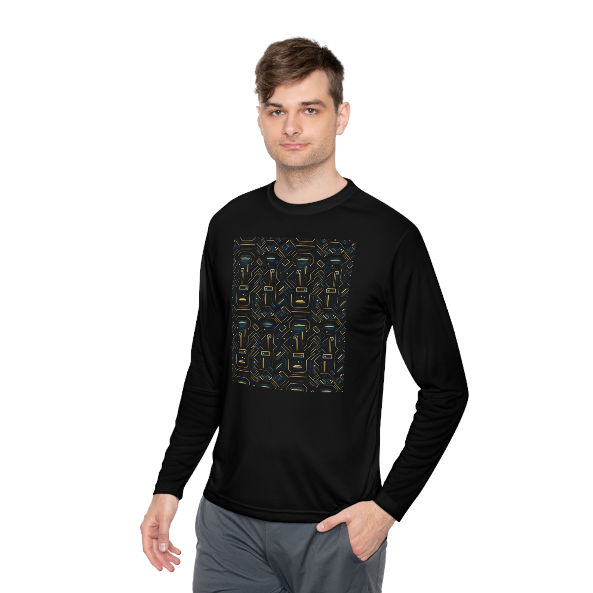 Unisex Lightweight Long Sleeve Tee (AOP) - Abstract Designs 07