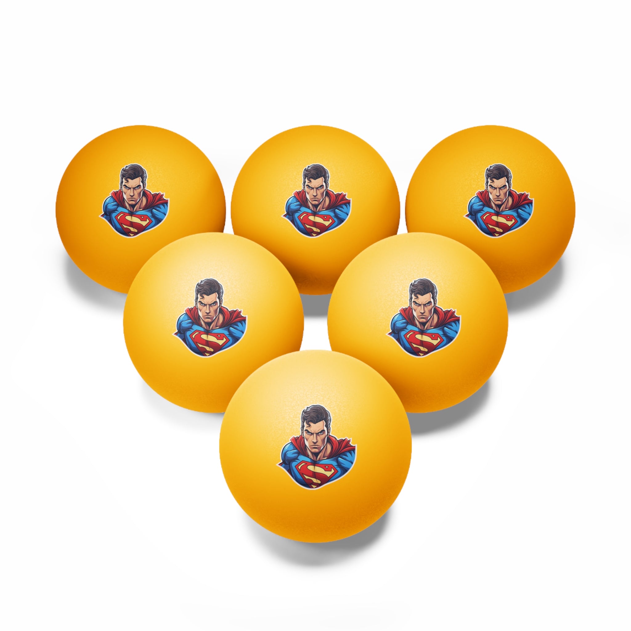 Ping Pong Balls, 6 pcs - Pop Art - Superman