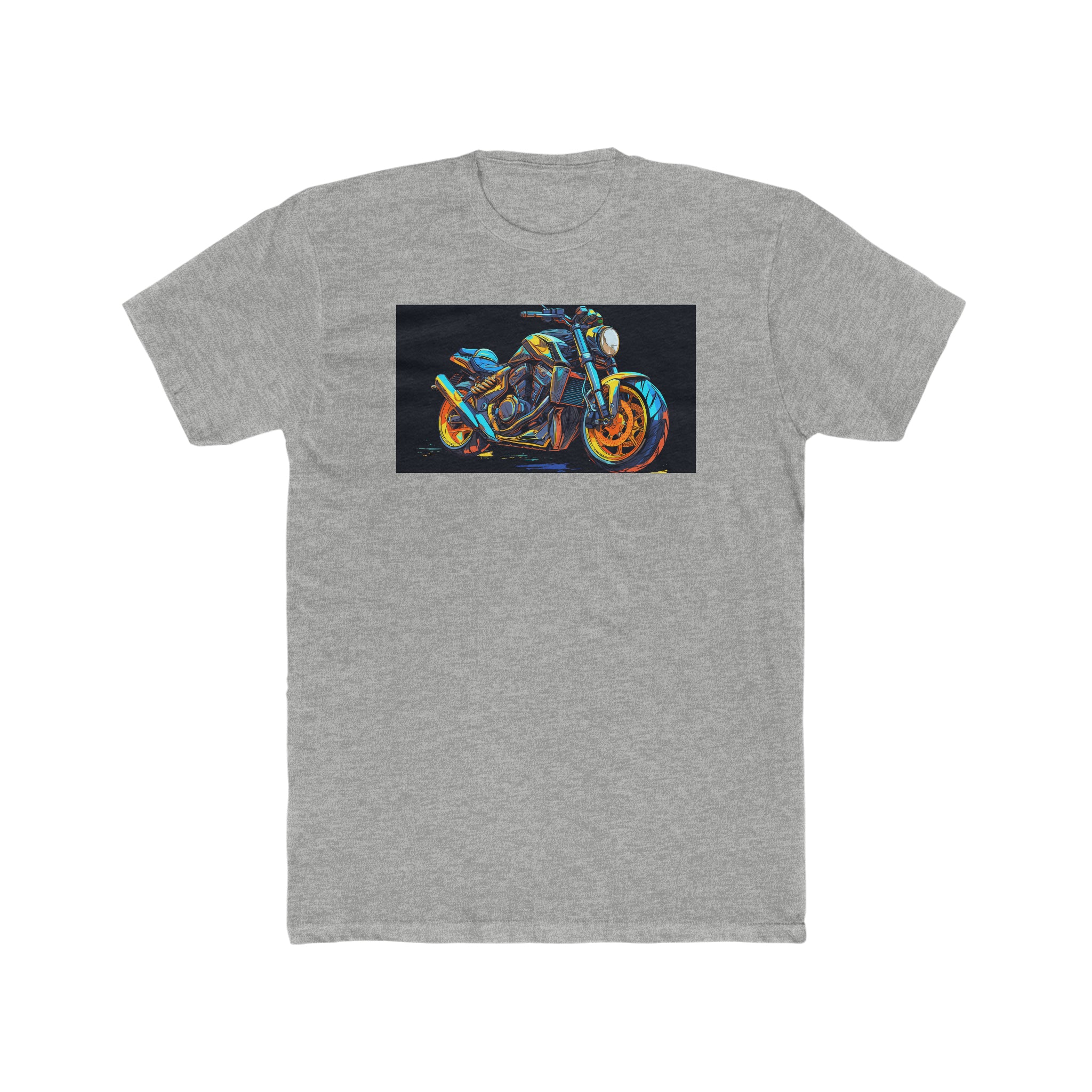 Men's Cotton Crew Tee - Pop Art - Motorcycle 01