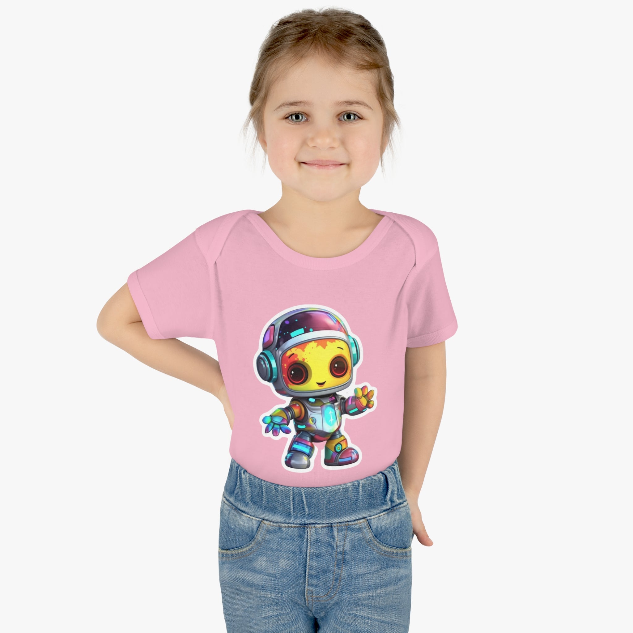 Infant Baby Rib Bodysuit - Comet, Robot Pop Art 09