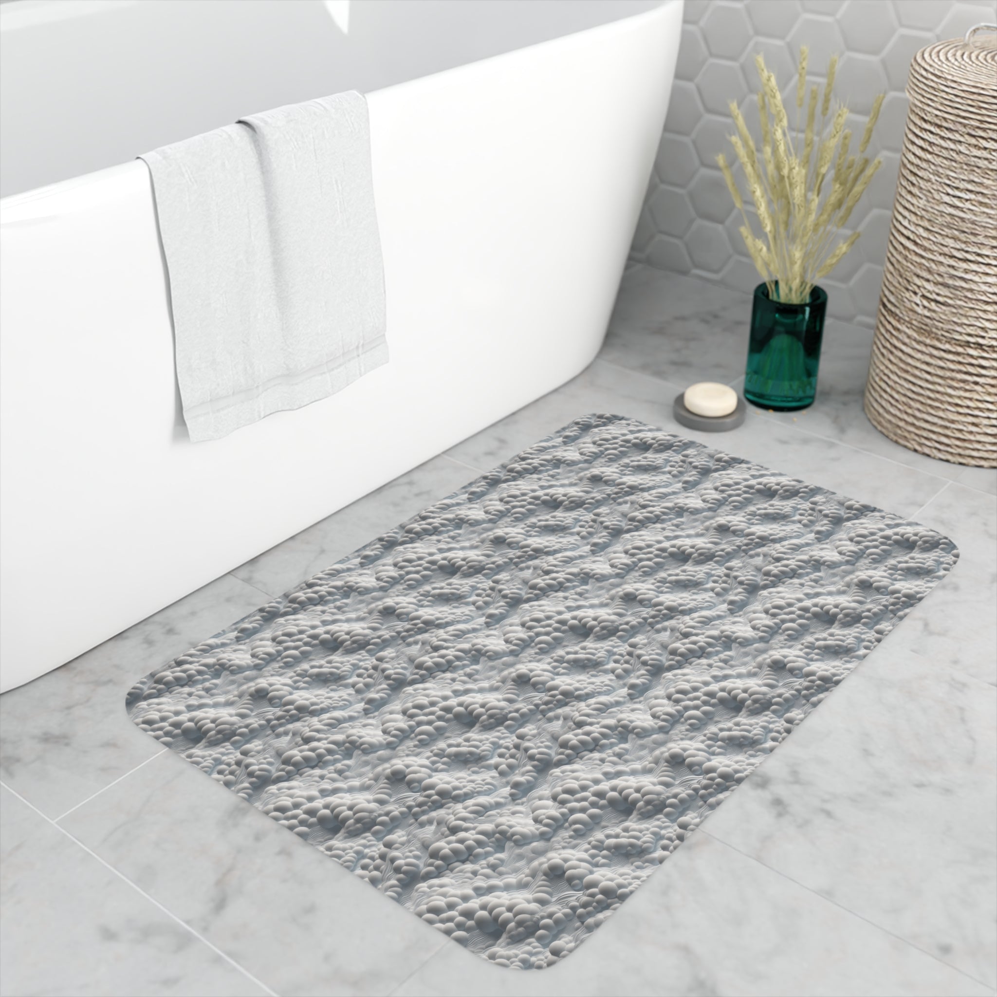 Memory Foam Bath Mat (AOP) - Seamless Clouds Designs