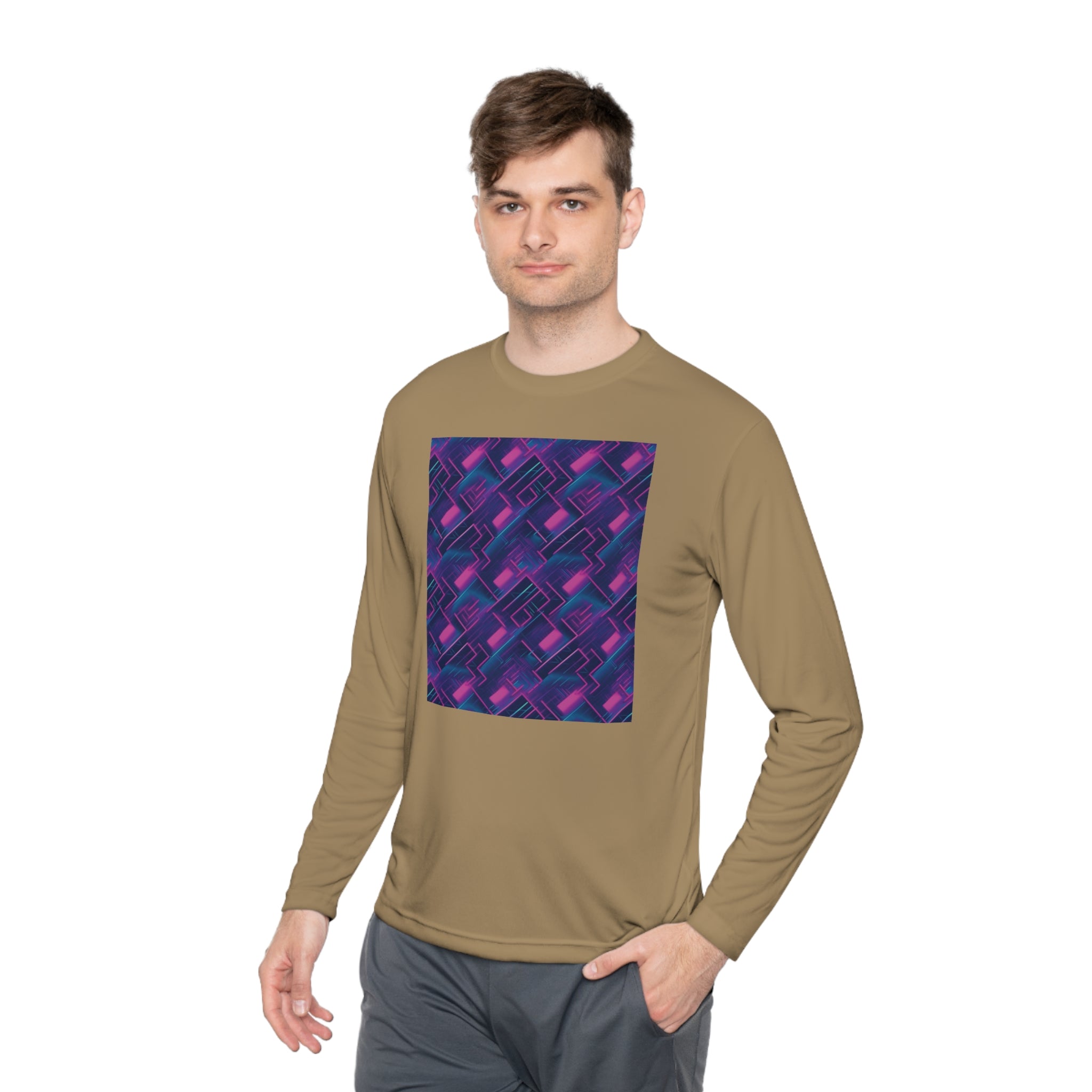 Unisex Lightweight Long Sleeve Tee (AOP) - Abstract Designs 04