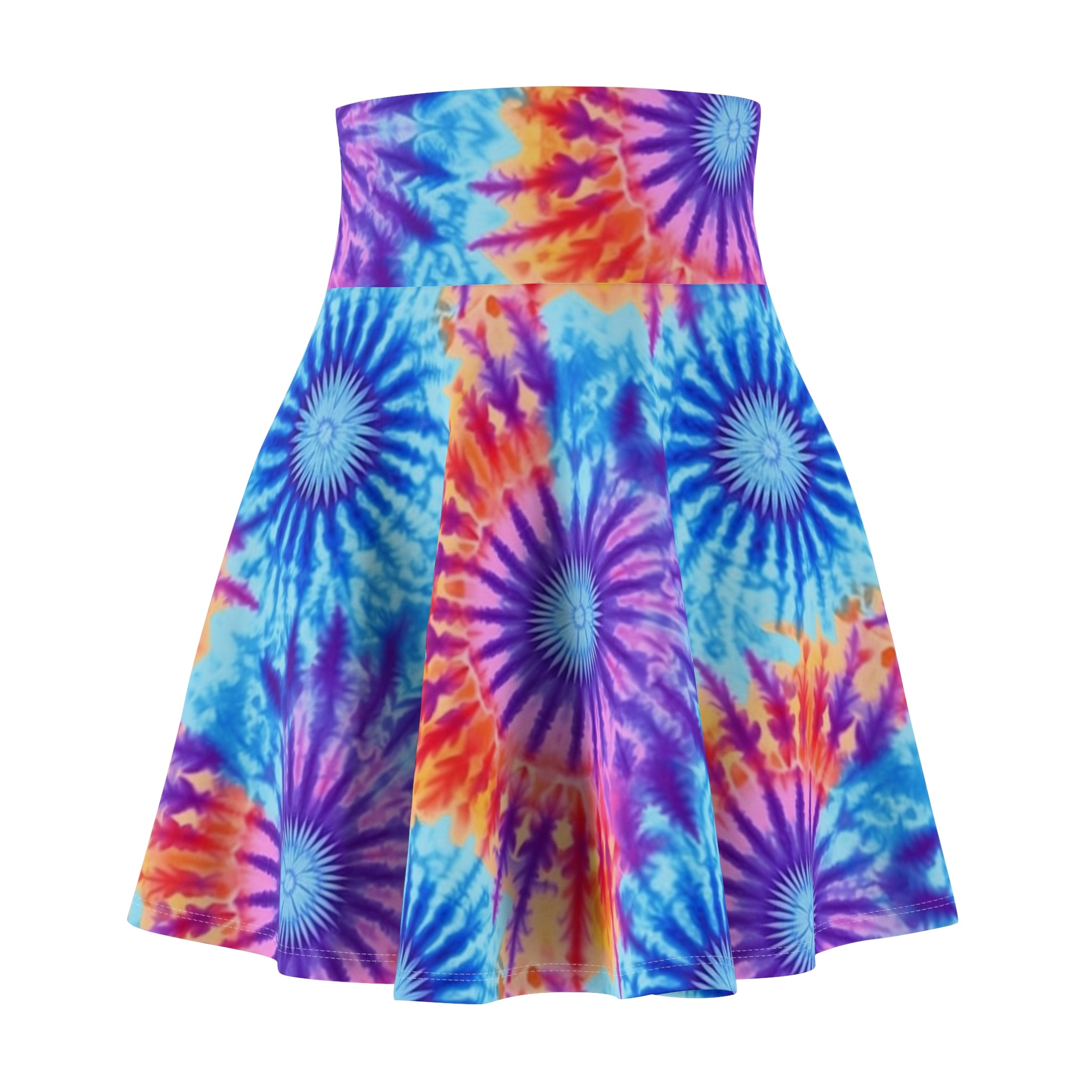 Women's Skater Skirt (AOP) (Tie Dye) - Seamless Tie-Dye Designs 01