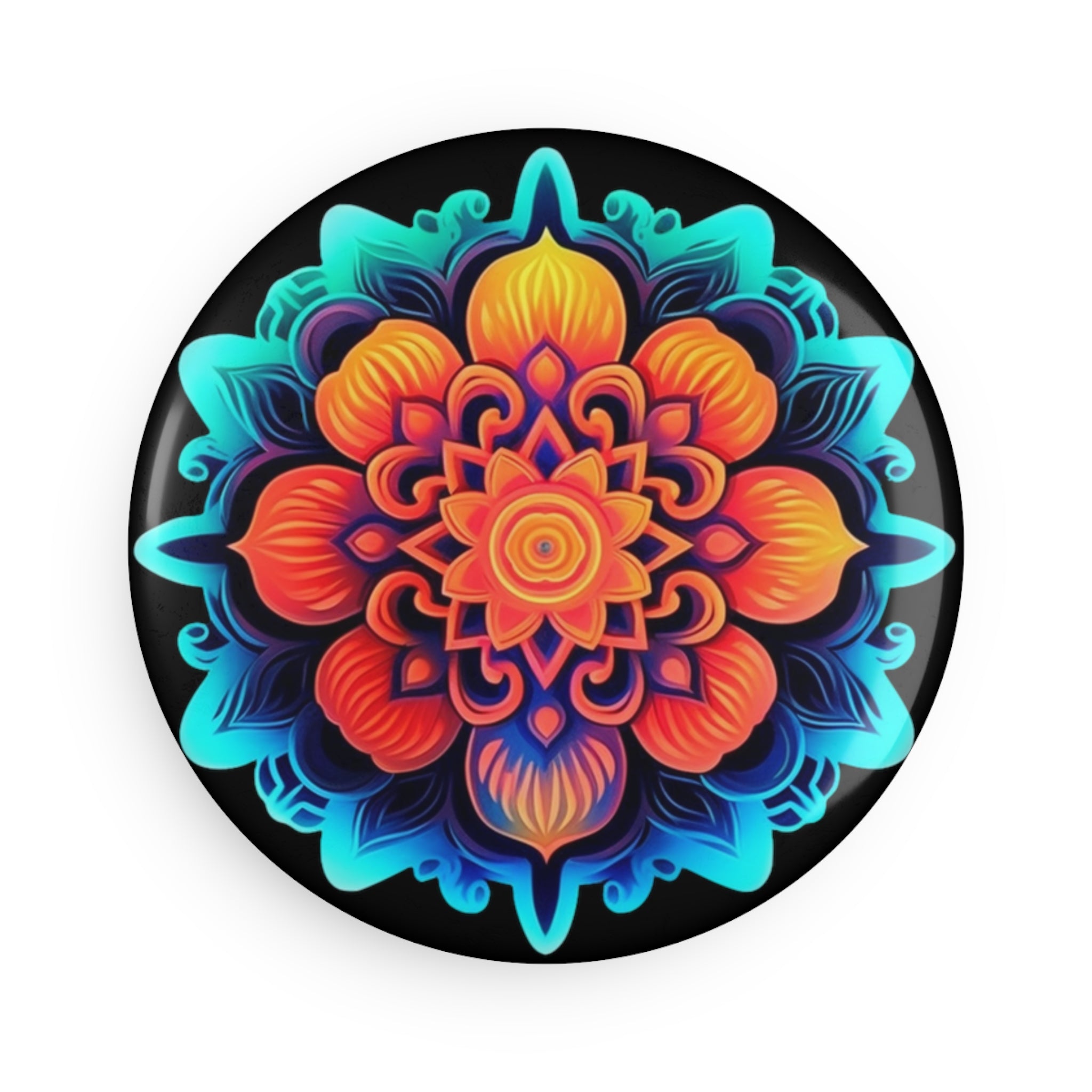 Button Magnet, Round (1 & 10 pcs) - Mandalas 27