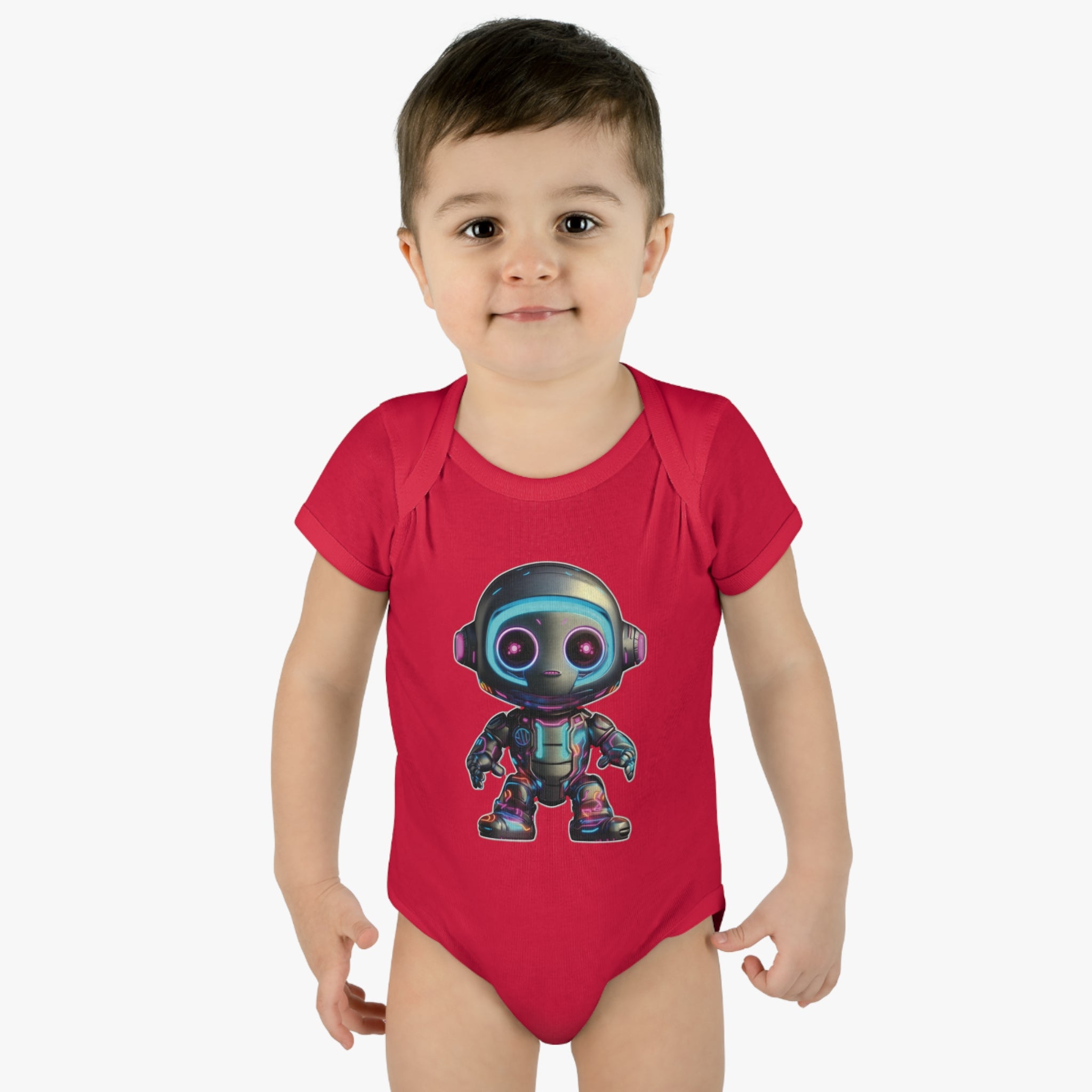 Infant Baby Rib Bodysuit - Ant, Robot Pop Art 01