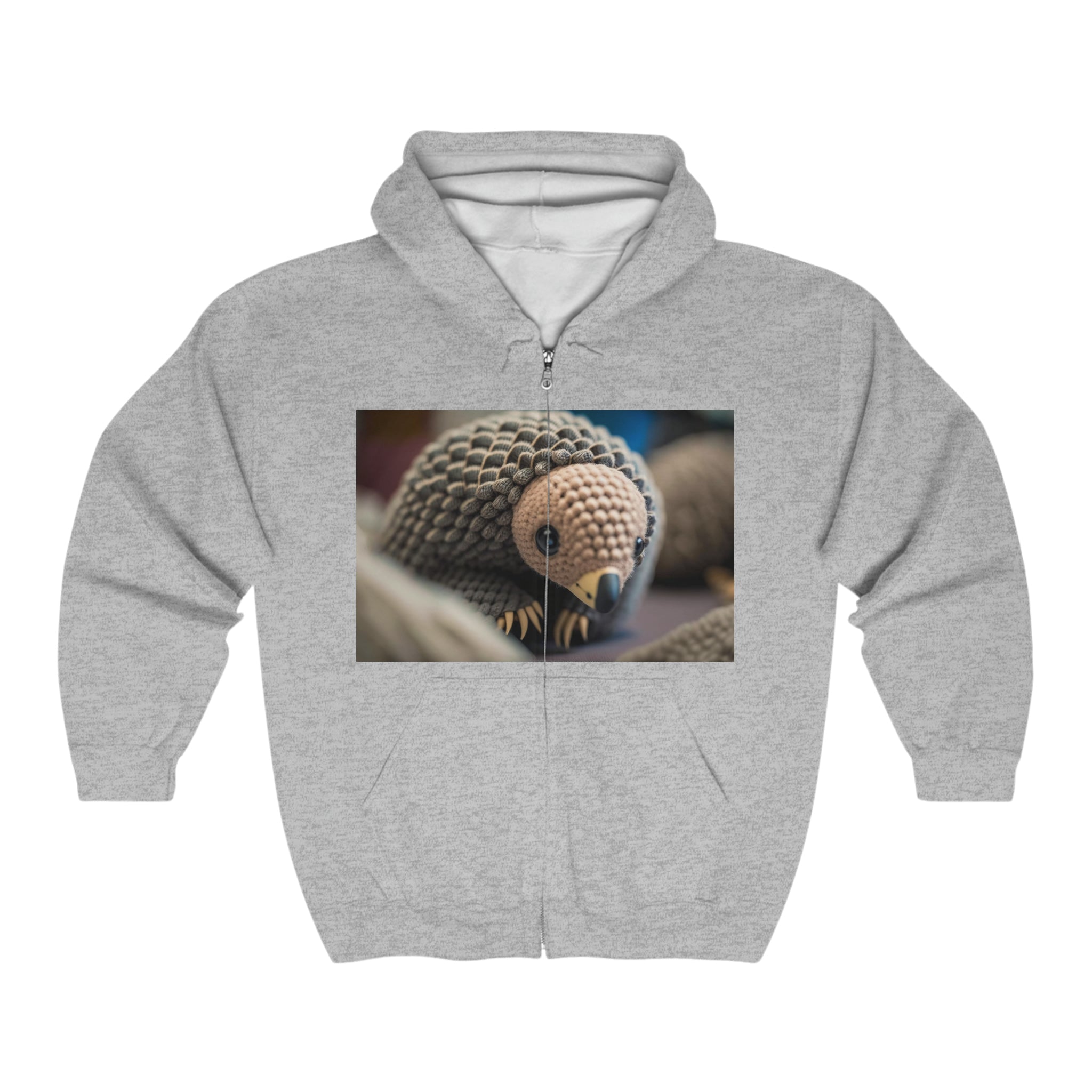 Unisex Heavy Blend™ Full Zip Hooded Sweatshirt - Baby Animals - Pangolin