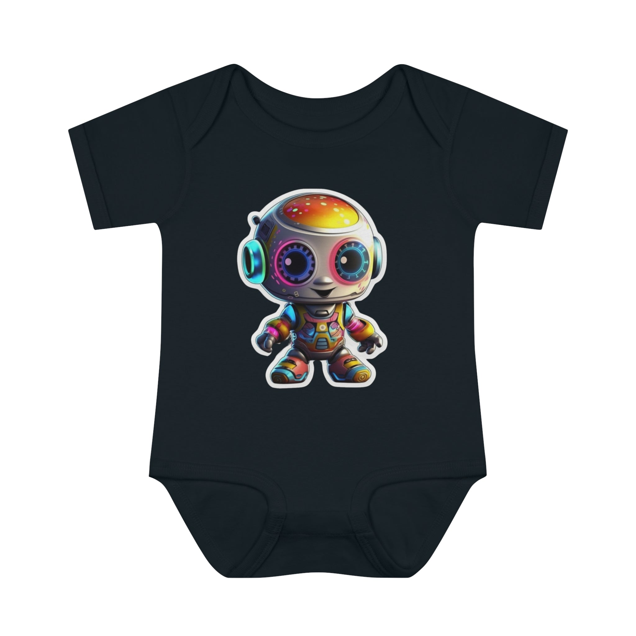 Infant Baby Rib Bodysuit - Circuit, Robot Pop Art 08