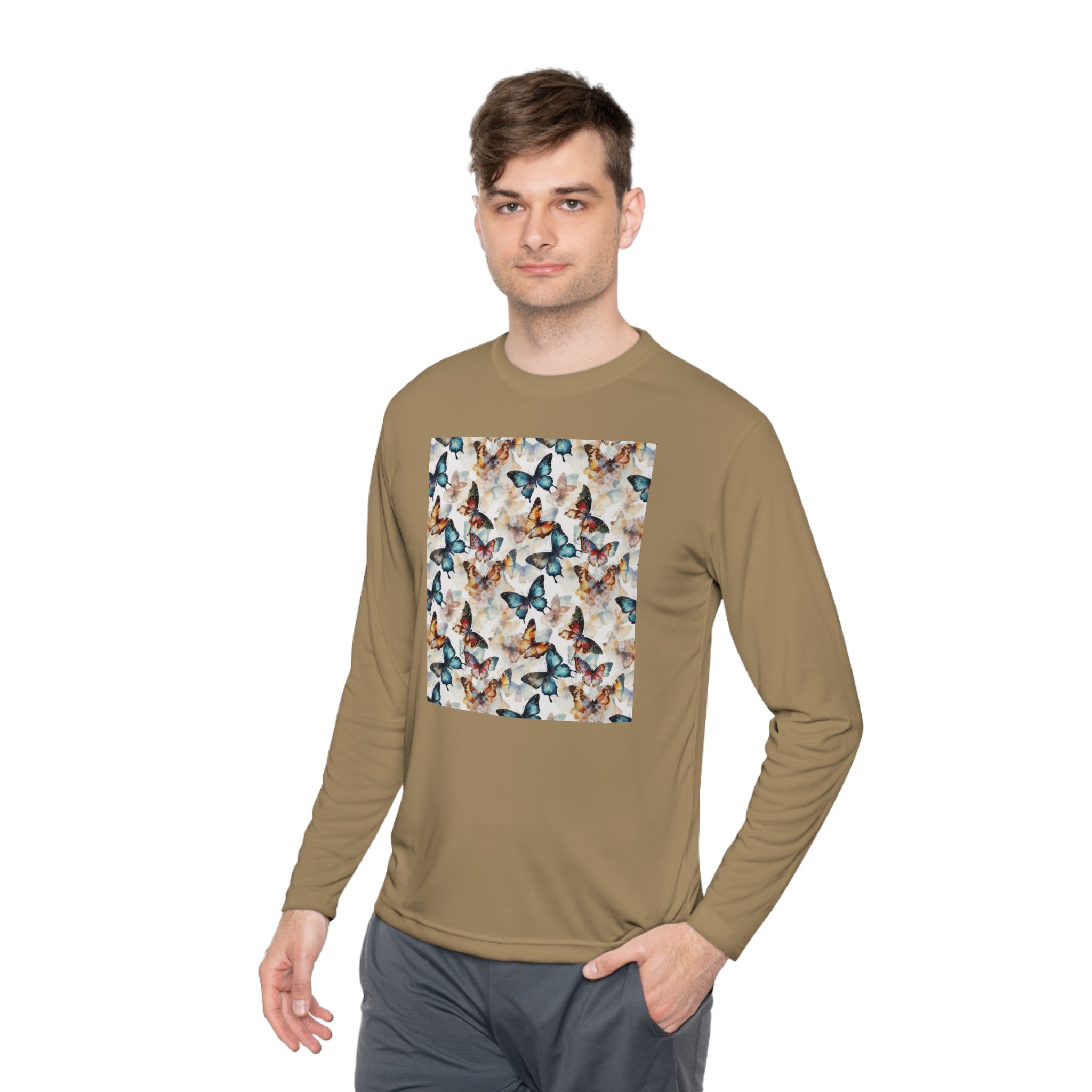 Unisex Lightweight Long Sleeve Tee (AOP) - Abstract Designs 08