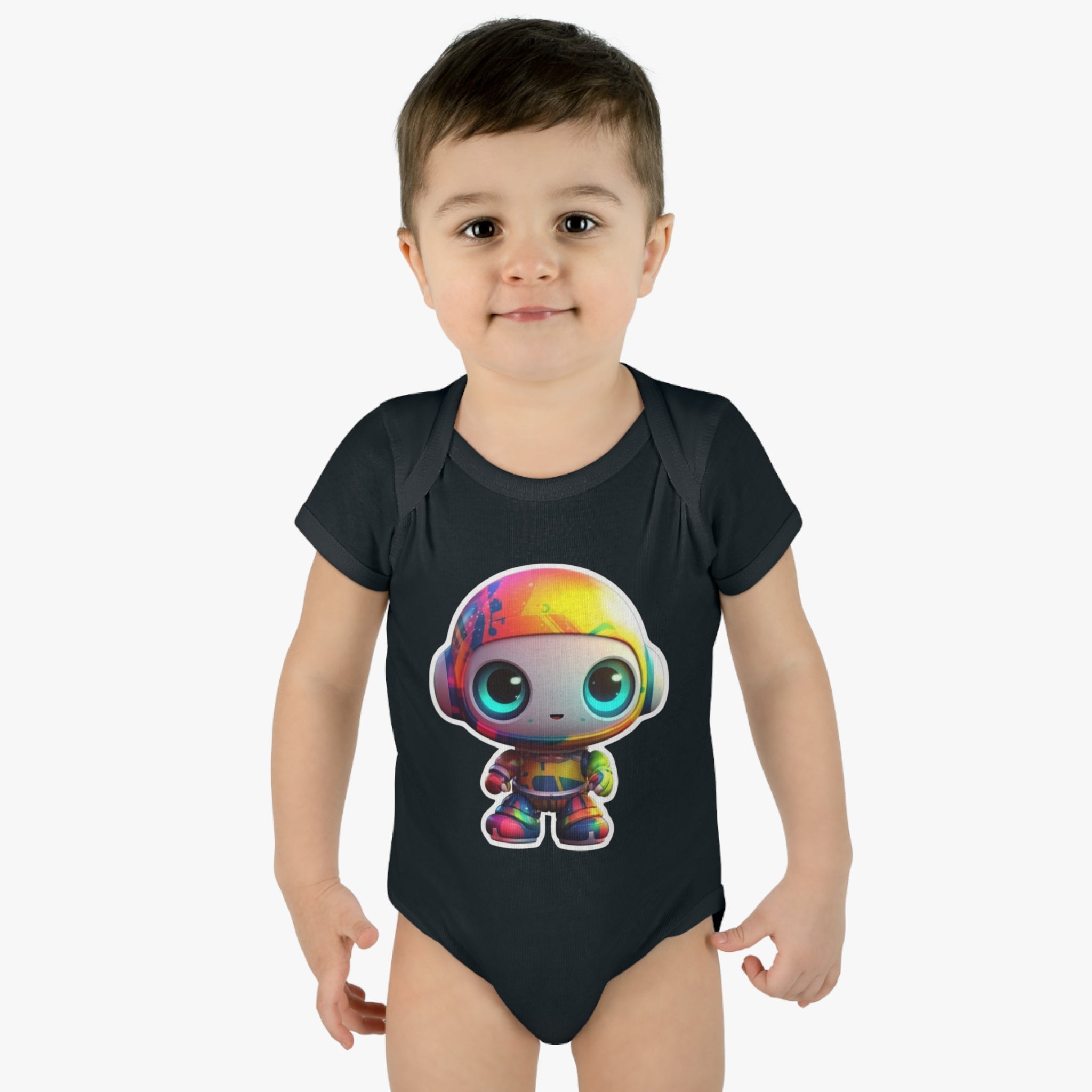 Infant Baby Rib Bodysuit - Beep, Robot Pop Art 02
