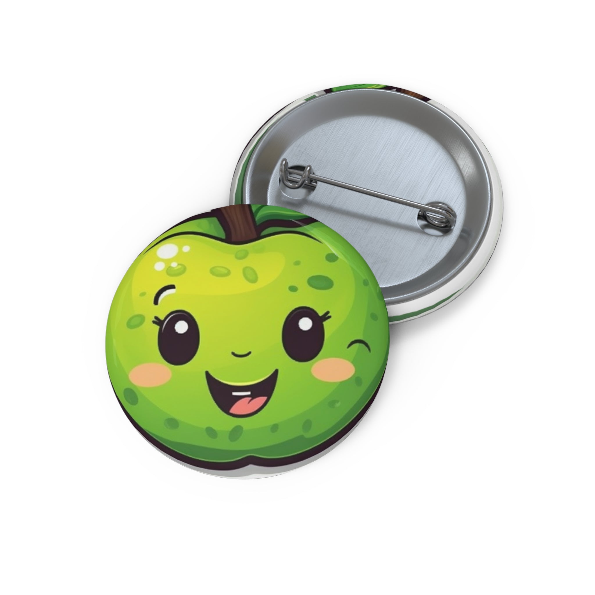 Custom Pin Buttons - Green Apple