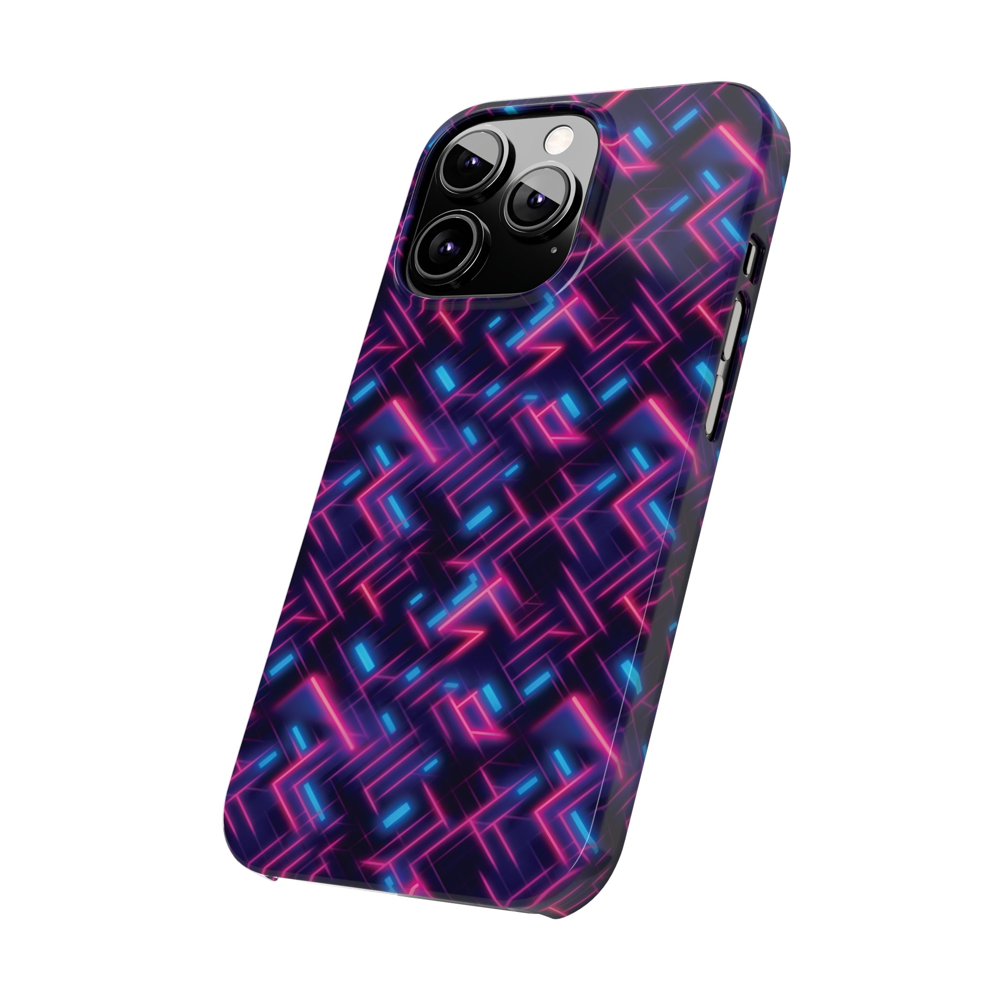 Slim Phone Cases (AOP) - Seamless Synthwave Designs 02