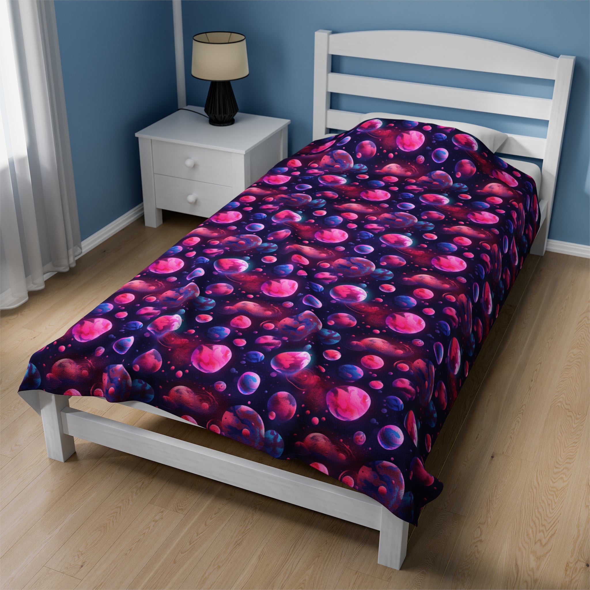 Velveteen Plush Blanket (AOP) - Fantasy Galaxies 09